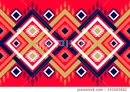 Seamless geometric ethnic oriental pattern. Geometric ethnic pattern. Ethnic pattern design for clothing, textile, wrapping, background, wallpaper, carpet, embroidery, print, vector, illustration Seamless geometric ethnic oriental pattern. Geometric ethnic pattern. Ethnic pattern design for clothing, textile, wrapping, background, wallpaper, carpet, embroidery, print, vector, illustration 141005682