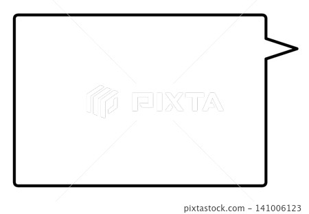 A simple, horizontally elongated, rectangular speech bubble with an opening at the top right. A simple, horizontally elongated, rectangular speech bubble with an opening at the top right. 141006123