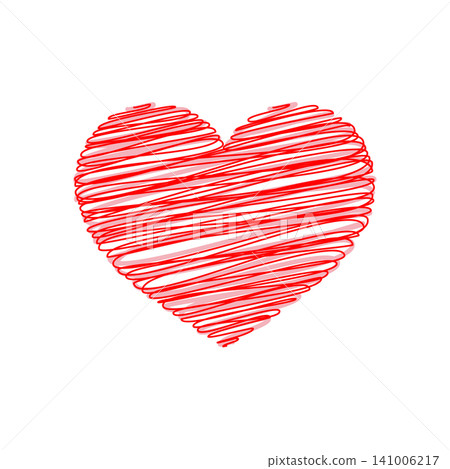 A small, hand-drawn style heart symbol in red. 141006217
