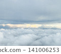 The beautiful sea of clouds and sky as seen from the airplane 141006253