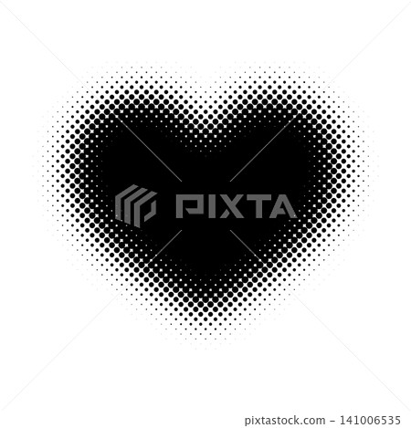 Halftone heart symbol, monochrome 141006535