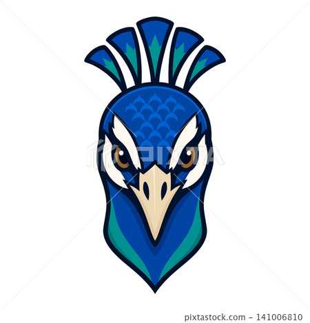 peacock head mascot logo design 141006810