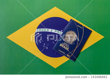 Brazil, Brazilian passport or id document with tickets for flight, travel. Brazilian passport Brazil, Brazilian passport or id document with tickets for flight, travel. Brazilian passport 141006881