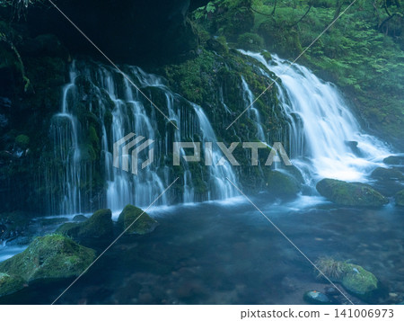 The mystical Shiraito Falls, splitting into many streams. The mystical Shiraito Falls, splitting into many streams. 141006973