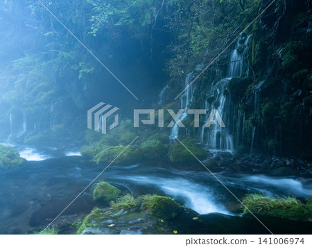 The cool air permeates the spring waterfall of Chokai. The cool air permeates the spring waterfall of Chokai. 141006974
