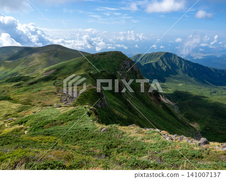 A refreshing breeze fills the ridgeline trail of Mt. Chokai A refreshing breeze fills the ridgeline trail of Mt. Chokai 141007137