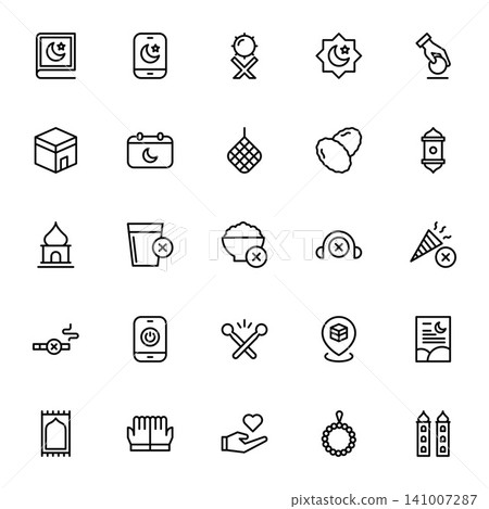 ramadan and muslim icon set design line style. perfect use for presentation, mobile application, website, logo and more product. icon set design line style ramadan and muslim icon set design line style. perfect use for presentation, mobile application, website, logo and more product. icon set design line style 141007287