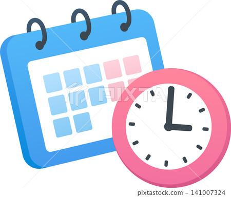 Calendar and clock icon Calendar and clock icon 141007324