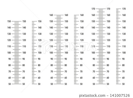 Template for kids wall growth 150, 160 cm and 170cm sticker isolated on a white background.. Height chart from 50 cm to 150, 160 and 170 centimeters. Meter wall or growth ruler Template for kids wall growth 150, 160 cm and 170cm sticker isolated on a white background.. Height chart from 50 cm to 150, 160 and 170 centimeters. Meter wall or growth ruler 141007526