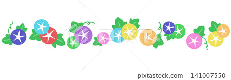 Colorful morning glory line illustration Colorful morning glory line illustration 141007550