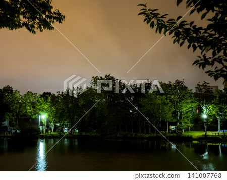 Night view reflected on the surface Night view reflected on the surface 141007768
