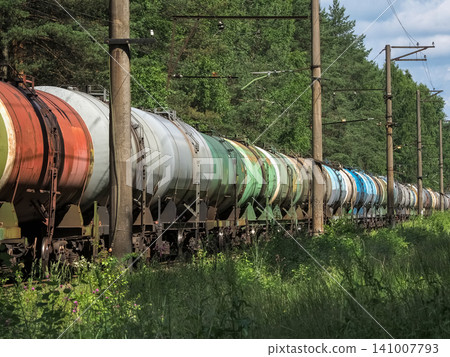 The cargo tanks used to transport petroleum products such as gasoline, diesel fuel or jet fuel is shown. The cargo tanks used to transport petroleum products such as gasoline, diesel fuel or jet fuel is shown. 141007793
