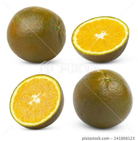 Chocolate orange citrus fruit collection. Half of chocolate navel orange and whole with clipping path. Chocolate orange citrus fruit collection. Half of chocolate navel orange and whole with clipping path. 141008123