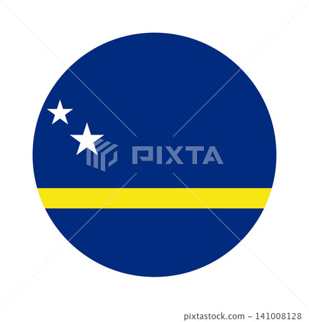 Flag of Curacao circle icon, sticker. Curacao flag island round badge, button. National Curacao flag circular banner, background. Flag of Curacao circle icon, sticker. Curacao flag island round badge, button. National Curacao flag circular banner, background. 141008128