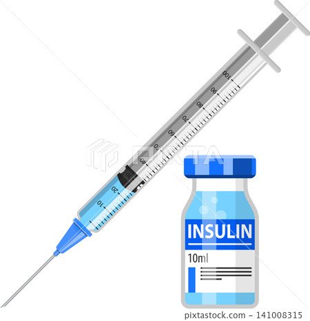 Diabetes Insulin Syringe and Vial 141008315