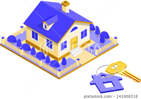 Sale Purchase Rent Mortgage House Isometric Sale Purchase Rent Mortgage House Isometric 141008318