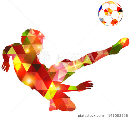 Poster Soccer Player Victory Blow 141008336