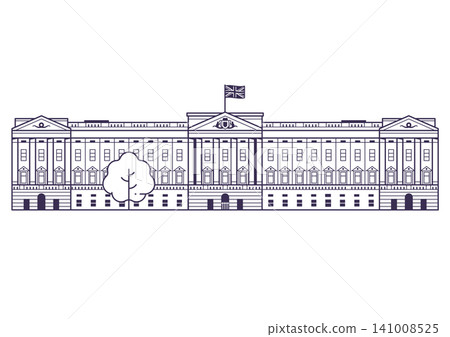 Buckingham Palace London Landmark in Line Art Buckingham Palace London Landmark in Line Art 141008525