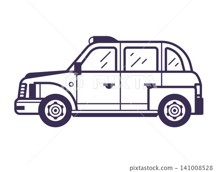 London Taxi Cab Icon in Line Art London Taxi Cab Icon in Line Art 141008528