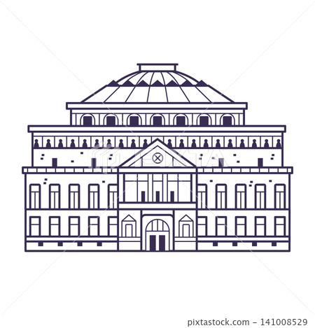 Royal Albert Hall London Landmark Line Icon Royal Albert Hall London Landmark Line Icon 141008529