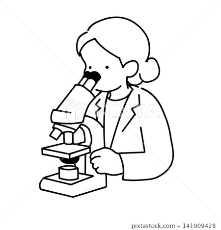 An illustration of a female clinical laboratory technician observing a specimen under a microscope. An illustration of a female clinical laboratory technician observing a specimen under a microscope. 141009428