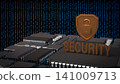Cyber Security Shield Over Digital Circuit Network 3d render. 141009713