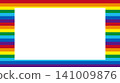 Rainbow-colored horizontal striped vector frame background illustration. 141009876
