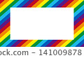 Rainbow-colored diagonal stripe vector frame background illustration. 141009878