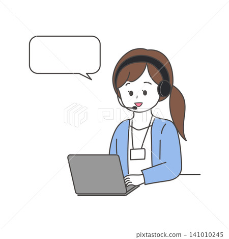 圖解:一名女電話接線員正在處理客戶諮詢。 圖解:一名女電話接線員正在處理客戶諮詢。 141010245