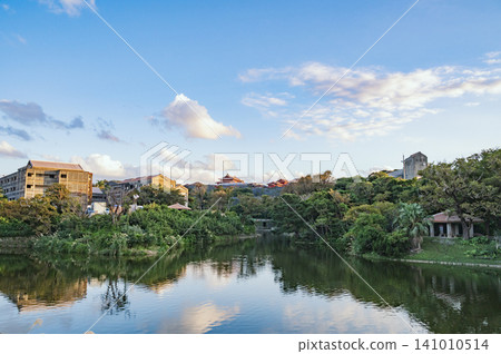 Ryutan Pond in Okinawa at sunset Ryutan Pond in Okinawa at sunset 141010514