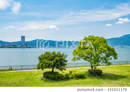 Lake Biwa, Yabashi Kihojima Lakeside Green Space, Kusatsu City, Shiga Prefecture Lake Biwa, Yabashi Kihojima Lakeside Green Space, Kusatsu City, Shiga Prefecture 141011179