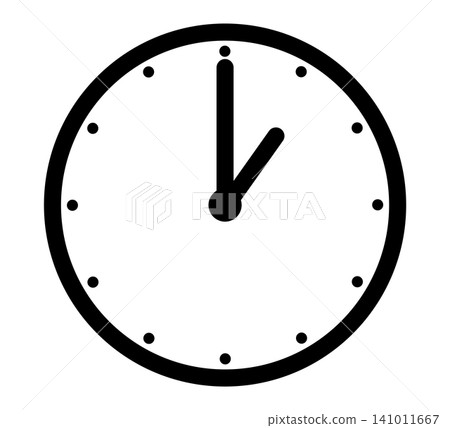 A simple analog clock icon illustration showing 1 o'clock. 141011667