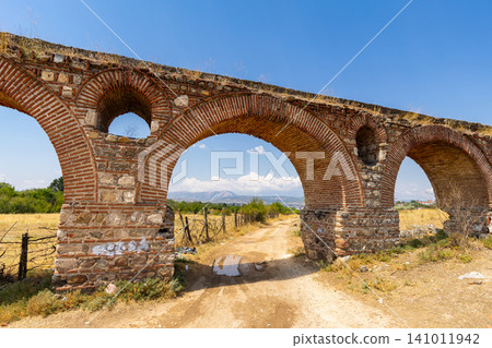 Roman aqueduct in northern Macedonia, located near capital Skopje Roman aqueduct in northern Macedonia, located near capital Skopje 141011942