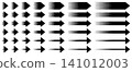 Simple straight arrow icon set, vector illustrations 141012003