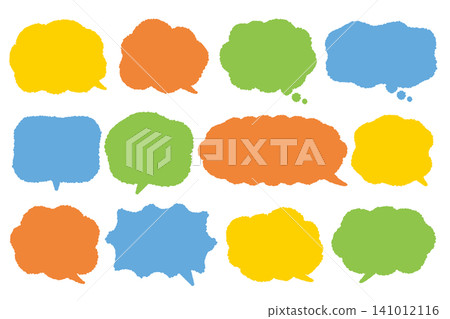 Hand-drawn speech bubble illustration | Adjustable speech bubble opening, vector material Hand-drawn speech bubble illustration | Adjustable speech bubble opening, vector material 141012116