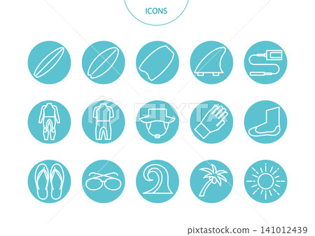 Surfing Icon Pictogram Vector Illustration Set 141012439