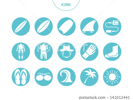 Surfing Icon Pictogram Vector Illustration Set Surfing Icon Pictogram Vector Illustration Set 141012441