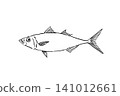 Line art illustration of a red snapper on a white background 141012661