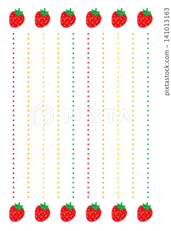 Hand-drawn crayon-style background, strawberry-patterned stationery. 141013163