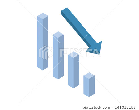 3D bar graph with downward arrow illustration (Business, Economy, Decrease, 3D, Vector, Transparent Background) 3D bar graph with downward arrow illustration (Business, Economy, Decrease, 3D, Vector, Transparent Background) 141013195