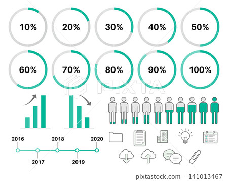 Infographic and graph icon set (percentage, business, green, vector, transparent background) Infographic and graph icon set (percentage, business, green, vector, transparent background) 141013467