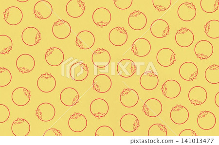 Line drawing pattern of cherry tomatoes (red x yellow) Line drawing pattern of cherry tomatoes (red x yellow) 141013477