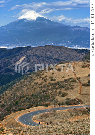 Izu Mountain Ridge Trail on the Izu Peninsula: A clear view of Mt. Fuji and the West Izu Skyline from Mt. Daruma. Izu Mountain Ridge Trail on the Izu Peninsula: A clear view of Mt. Fuji and the West Izu Skyline from Mt. Daruma. 141013579
