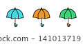 Colorful hand-painted umbrella color variations set 141013719