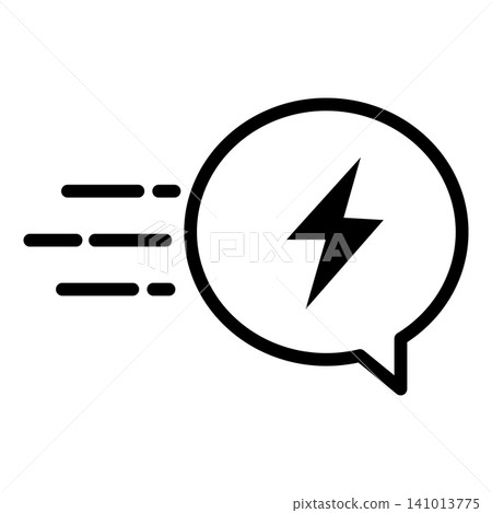 Quick response icon. Fast communication with energy burst sign. Quick response symbol. flat style. Quick response icon. Fast communication with energy burst sign. Quick response symbol. flat style. 141013775