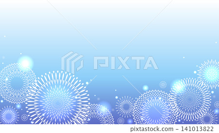 A beautiful illustration background of fireworks with a gradient color background. 141013822