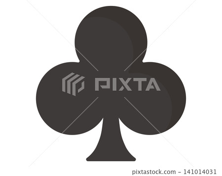 A clover illustration icon from a deck of playing cards (club suit, black, game, vector, transparent background). A clover illustration icon from a deck of playing cards (club suit, black, game, vector, transparent background). 141014031