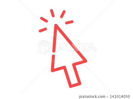 Simple mouse cursor icon illustration (red) Simple mouse cursor icon illustration (red) 141014050