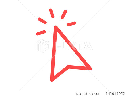 Simple mouse cursor icon illustration (red) Simple mouse cursor icon illustration (red) 141014052