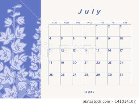 July 2027 Desk Calendar - Larkspur Illustration Design July 2027 Desk Calendar - Larkspur Illustration Design 141014107